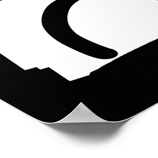 線形説得II:抽象芸術ブラック&ホワイト ポスター (角)