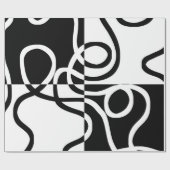 線形説得II:抽象芸術ブラック&ホワイト ラッピングペーパー (フラット)