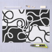 線形説得II:抽象芸術ブラック&ホワイト 薄葉紙 (クラフト)