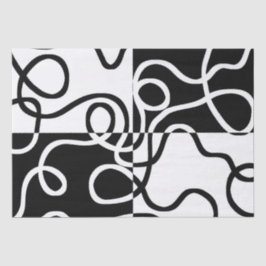 線形説得II:抽象芸術ブラック&ホワイト 薄葉紙