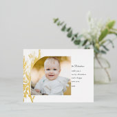 線描金ゴールド松の写真 箔シーズンポストカード (立ち正面)