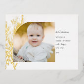 線描金ゴールド松の写真 箔シーズンポストカード (正面)