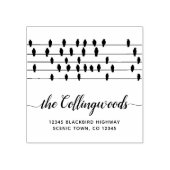 線書家の差出人住所の鳥 ラバースタンプ (インプリント)