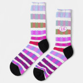 線条様デザカラフルイナー ソックス (左)