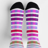 線条様デザカラフルイナー ソックス (上部)