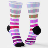 線条様デザカラフルイナー ソックス (傾斜あり)
