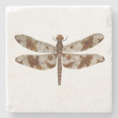 線条細工のスキマーのトンボ ストーンコースター (正面)