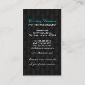 線条細工エレガントな王冠および房の生地 名刺 (裏面)