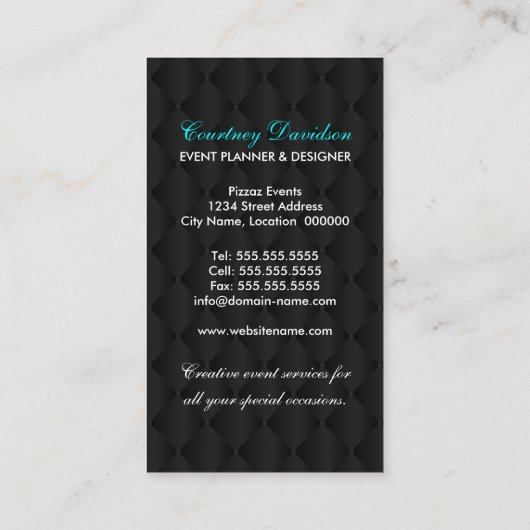 線条細工エレガントな王冠および房の生地 名刺 (裏面)