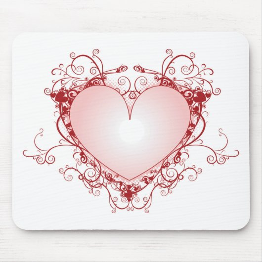 線条細工ハート マウスパッド (正面)