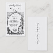 線条細工庭のヴィンテージアールヌーボーの女性 名刺 (正面/裏面)