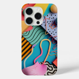 線模様のさまざまな3D形状 iPhone 15 PROケース