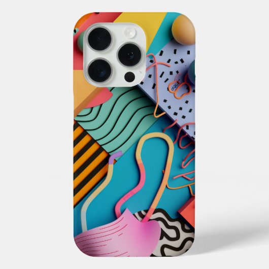 線模様のさまざまな3D形状 Case-Mate iPhoneケース (裏面)