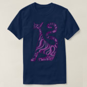 線毛の紫色の猫 Tシャツ (デザイン正面)