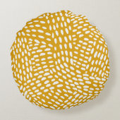 線点々のある焼き黄色 ラウンドクッション (裏面)