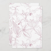 線状熱帯の花とシームレスな花柄 シーズンカード (正面/裏面)