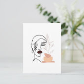 線状雌美しいシンプル顔植物体 シーズンポストカード (スタンド正面)