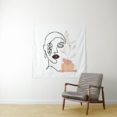 線状雌美しいシンプル顔植物体 タペストリー (インサイチュ)