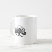 線画のカビゴン 白黒 コーヒーマグカップ (正面左)