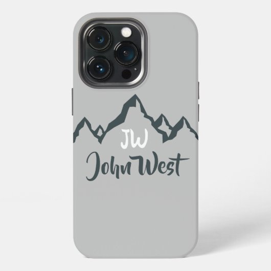 線画の山並みモノグラム オーダーメイド iPhoneケース (裏面)