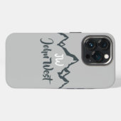 線画の山並みモノグラム オーダーメイド iPhoneケース (裏面横)