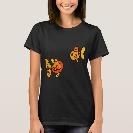 線画の金魚 Tシャツ (正面)