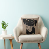 線画最低Pinの所有者の装飾用クッション クッション (椅子)