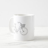 線画自転車マグカップ コーヒーマグカップ (正面左)