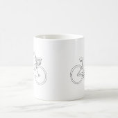線画自転車マグカップ コーヒーマグカップ (中央)