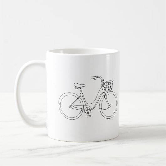 線画自転車マグカップ コーヒーマグカップ (左)