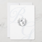 線素晴らしクラシックヴィンテージクレストモノグラム結婚ズ 招待状 (裏面)