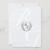 線素晴らしクラシックヴィンテージクレストモノグラム結婚ズ 招待状 (裏面)