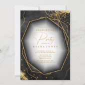 線素晴らし金ゴールド抽象芸術卒業ブラックID907 (裏面)