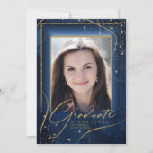 線素晴らし金ゴールド抽象芸術卒業海軍ID907 (正面)