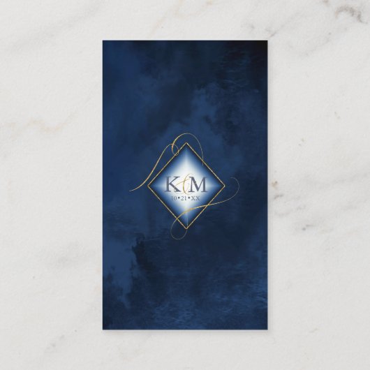 線素晴らし金ゴールド抽象芸術wishing Well Navy ID867 エンクロージャーカード (裏面)