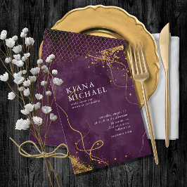 線素晴らし金ゴールド結婚抽象芸術V1プラムID867