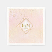 線素晴らし金ゴールド結婚抽象芸術V2赤面ID867 スタンダードカクテルナプキン (正面)