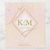 線素晴らし金ゴールド結婚抽象芸術V2赤面ID867 ワインラベル (シングルラベル)