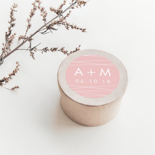 線結婚線のモノグラム |赤面 ラウンドシール