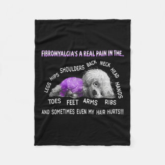 線維筋痛の実在痛みBichon Frise Dog 1 フリースブランケット