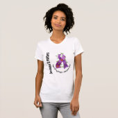 線維筋痛の花のリボン3 Tシャツ (正面フル)