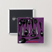 線維筋痛の認識度のスプーン 缶バッジ (正面&裏面)