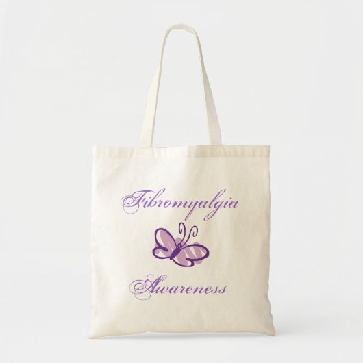 線維筋痛の認識度の蝶Totebagのトートバック トートバッグ (正面)