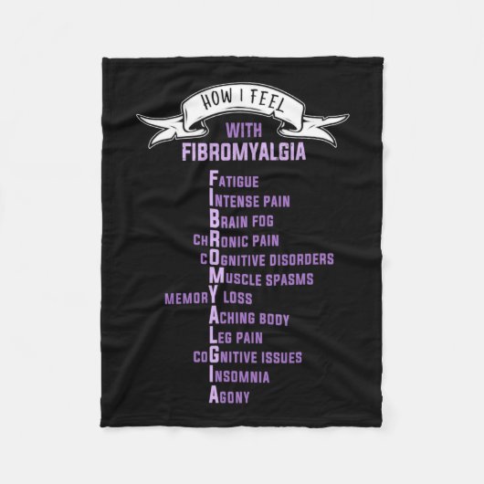 線維筋痛スポニーとフィブロ認識度これはM フリースブランケット (正面)