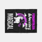 線維筋痛戦士は魔法のユニコーンフィブロミア フリースブランケット (正面(横))