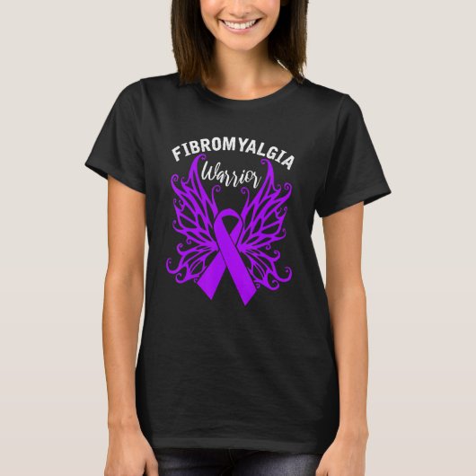 線維筋痛戦士バタフライフィブロフィブリ認識度図 Tシャツ (正面)