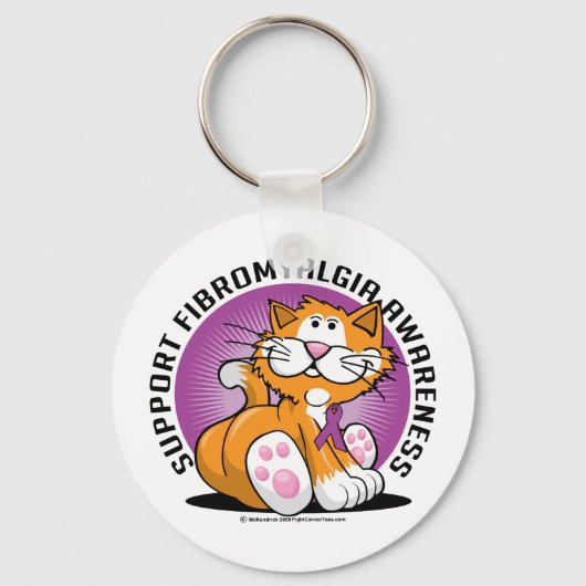 線維筋痛猫 キーホルダー (正面)