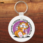 線維筋痛猫 キーホルダー (正面)