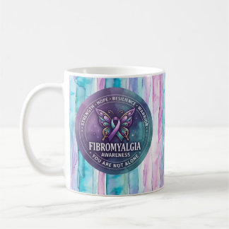 線維筋痛症啓発バタフライリボン コーヒーマグカップ