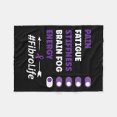 線維筋痛線維筋痛認識度 フリースブランケット (正面(横))